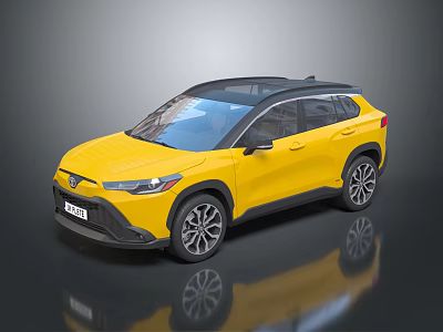 Yellow Modern SUV With Black Roof Sleek Exterior And Alloy Wheels 3d model