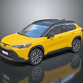 Yellow Modern SUV With Black Roof Sleek Exterior And Alloy Wheels