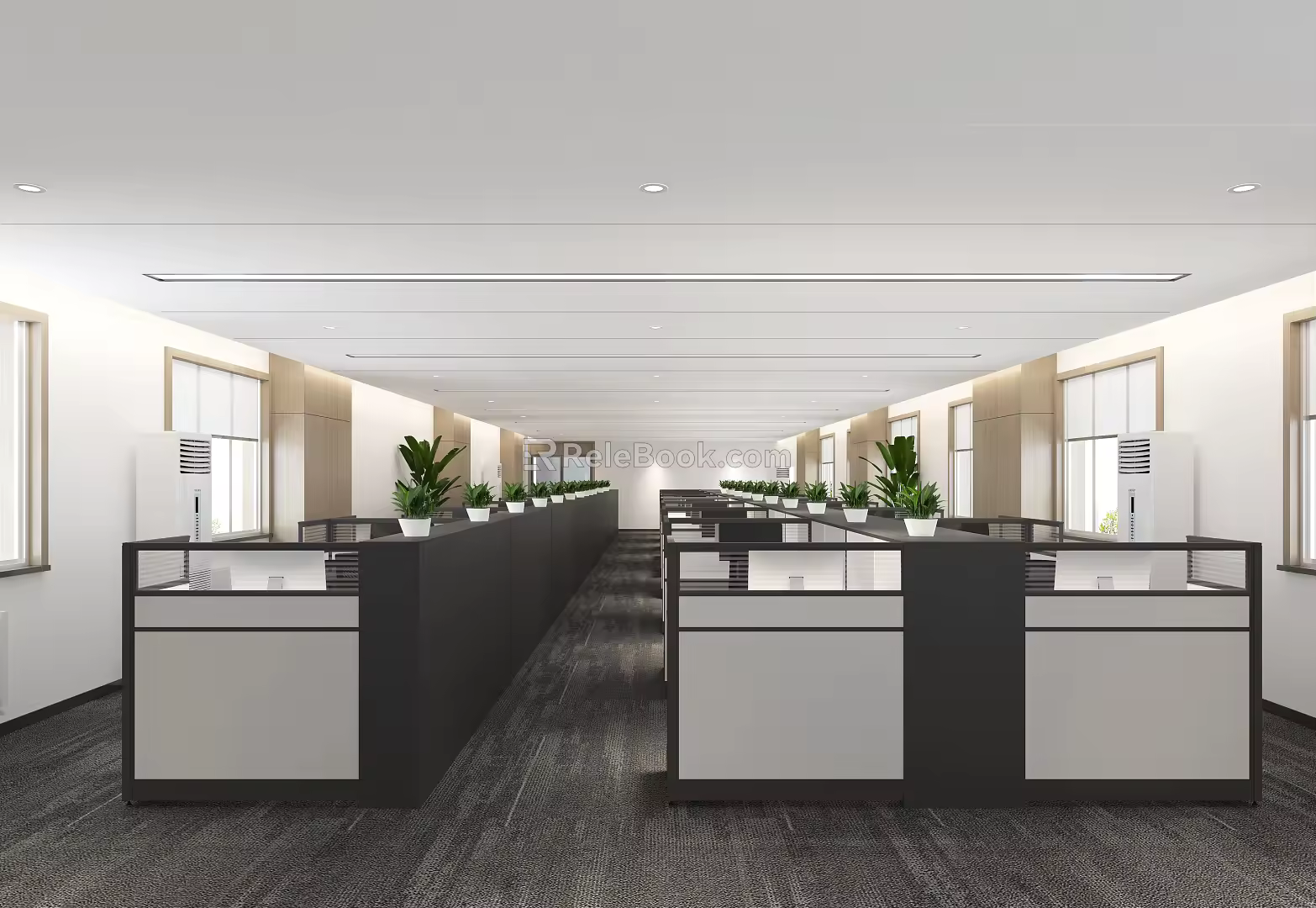 modern public office block office 3d model