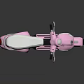 Elegant Pink Classic Scooter With White Seat And Black Wheels Design