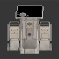 Advanced Tech Device With Digital Display Screen Metallic Panels And Control Buttons