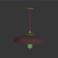 Purple Dome Lampshade Pendant Light With Brass Rod And Transparent Glass Base Design