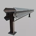 Road Safety Barrier With Metal Construction And Support Legs For Highways