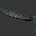 Realistic style canoe canoe hull oar rack rope bow stern wood board structure traditional boat hand carved wood texture