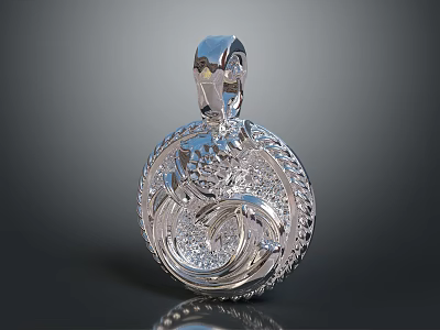 Sculpted Pendant Carving With Intricate Circular Design And Detailed Ornate Patterns 3d model