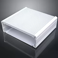 White Rectangular Aluminum Electronic Enclosure With Heat Sink Fins And Smooth Surface