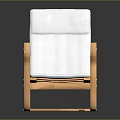 Modern Wooden Frame Chair With White Upholstered Seat Backrest And Armrests