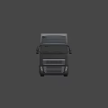 Black Cab Truck With White Cargo Container And Multiple Wheels On Light Blue Background 3d model