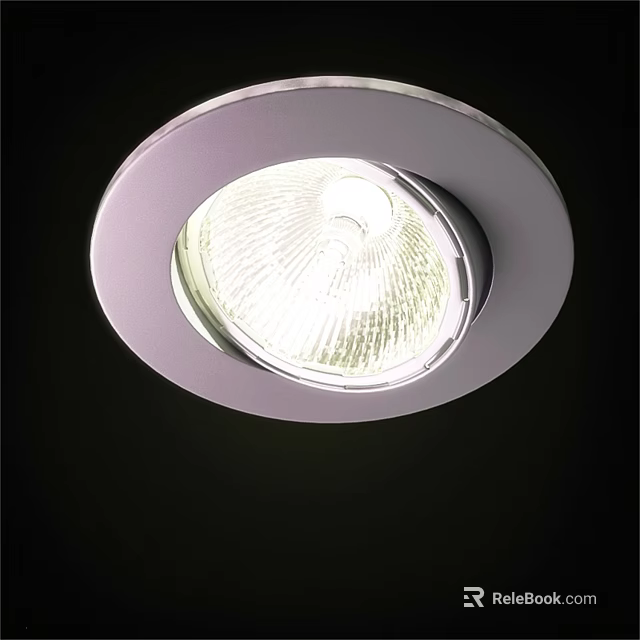 Recessed Downlight Spotlight White Round Illuminated Modern Interior Lighting Fixture 3d model 
