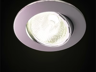 Recessed Downlight Spotlight White Round Illuminated Modern Interior Lighting Fixture 3d model