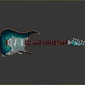 Blue Green Gradient Electric Guitar With Orange Edge And Modern Design