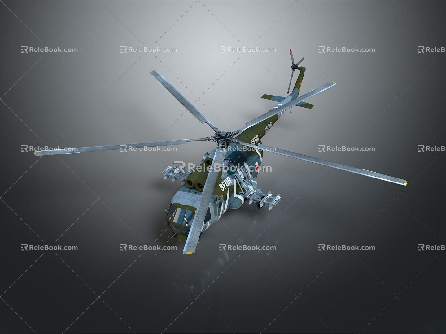 Modern Helicopter Gunship Helicopter Aircraft Gunship Combat Helicopter 3d model