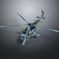 Highly Detailed Helicopter 3D Model With Rotor Blades Fuselage And Landing Gear