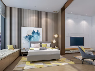 Modern Apartment Small Apartment Living Room Bedroom 3d model