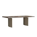 Sleek Modern Wooden Dining Table Design With Rectangular Top And Solid Support Legs 3d model