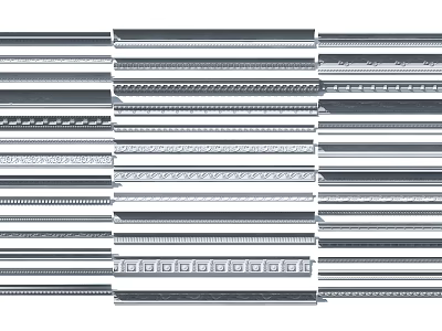 Various Ceiling Moldings With Ornate Patterns And Classic Designs For Interior Decoration 3d model