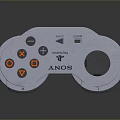 Sony White Computer Game Controller Featuring Ergonomic Design With Orange Buttons And Directional Pad