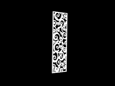 Decorative White Partition With Intricate Curved Pattern Design For Interior 3d model