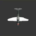 Detailed Space Aerospace Airplane Model with Blue Green Fuselage White Stripes and Red Propeller Nose