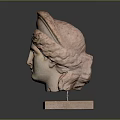 Wooden Furniture Base Displaying Ancient Greek Sculpture Head