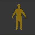 Man in Red Jumpsuit and Orange Shoes Standing Against Grey Background
