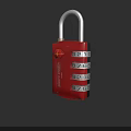 Red Combination Lock Hardware Tool With Number Dials And Trinity Logo