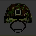 Tactical Military Camouflage Helmet With Black Straps And Square Device