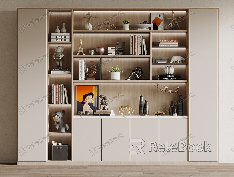 Modern Bookcase Decorative Cabinet model