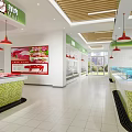 Supermarket Department Store Modern Interior With Fresh Food Section Organized Shelves And Bright Lighting