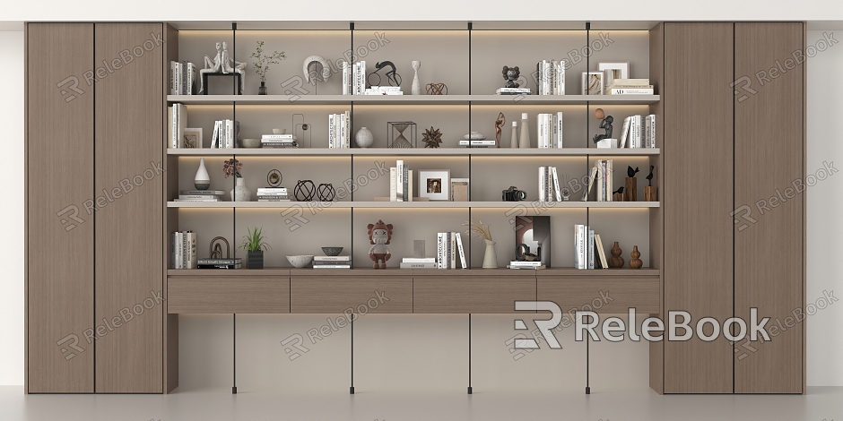 Modern Bookcase Bookshelf Decorative Rack model