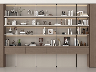 Modern Bookcase Bookshelf Decorative Rack 3d model