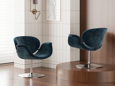 Modern Dining Chair Dining Chair Wall Lamp Decorative Painting 3d model