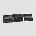 Three Modern Geometric Throw Pillows With Gray White Black Patterned Design