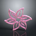 Pink Flower Shaped Hollow Decorative Component For Scenic Decoration With Intricate Petal Design