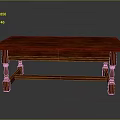 Classic Mahogany Solid Wood Table With Rectangular Top And Sturdy Legs
