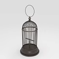 Classic Metal Birdcage Structure For Pet Bird Habitat With Round Handle And Perch
