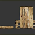 Wooden Pallets Stacked And Arranged With Natural Wood Material And Structure Design