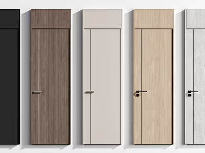 Modern Hinged Door Designs in Various Colors and Wood Textures 3d model