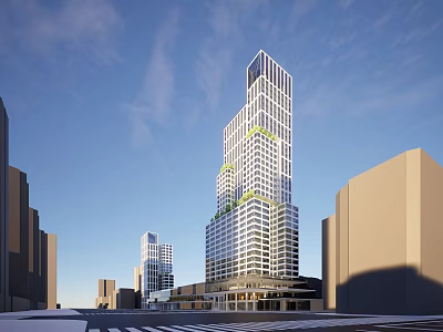 modern office building 3d model