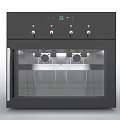 Modern Black Refrigerator Freezer With Glass Door Interior Lighting And Control Panel