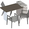 Modern Dining Table and Chair 3d model