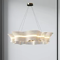 Multi Layered Wavy Modern Chandelier With Textured Surface And Soft Illumination 3d model