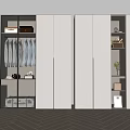 Modern White Wardrobe With Sliding Doors Interior Lighting And Storage Compartments