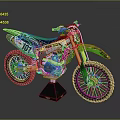 Green And White Dirt Bike With Number 101 High Suspension Off Road Tires