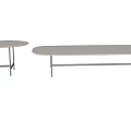 Modern Coffee Tables With Round And Oval Shapes Light Colored Tops And Black Metal Legs