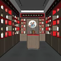 New Chinese-style Cigarette Hotel Cashier Shelf Cigarette and Wine Display Cabinet Cigarette and Wine Display Cabinet Cigarette and Wine Store 3d model