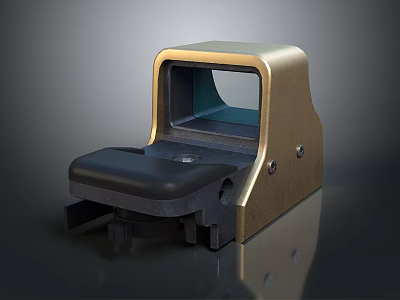 Weapon Red Dot Sight Tactical Design With Gold And Black Finish For Precision Shooting 3d model