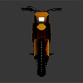 Yellow Dirt Motorcycle with Large Rugged Tires Black Seat and Headlight