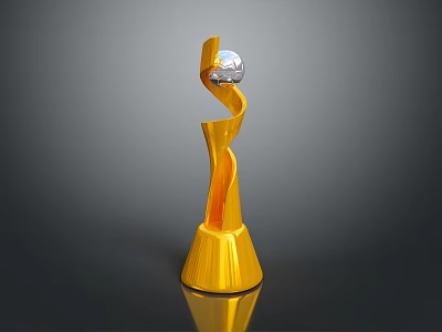 Elegant Gold Sculptural Furniture Decor Piece With Modern Design Elements And Smooth Curves 3d model