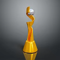 Elegant Gold Sculptural Furniture Decor Piece With Modern Design Elements And Smooth Curves